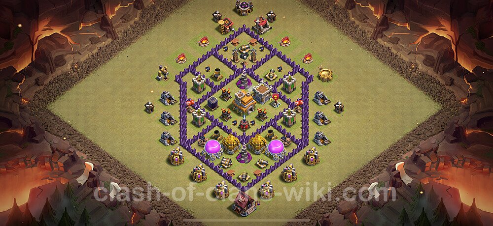 TH7 War Base Plan with Link, Anti Everything, Hybrid, Copy Town Hall 7 CWL Design 2025, #1775