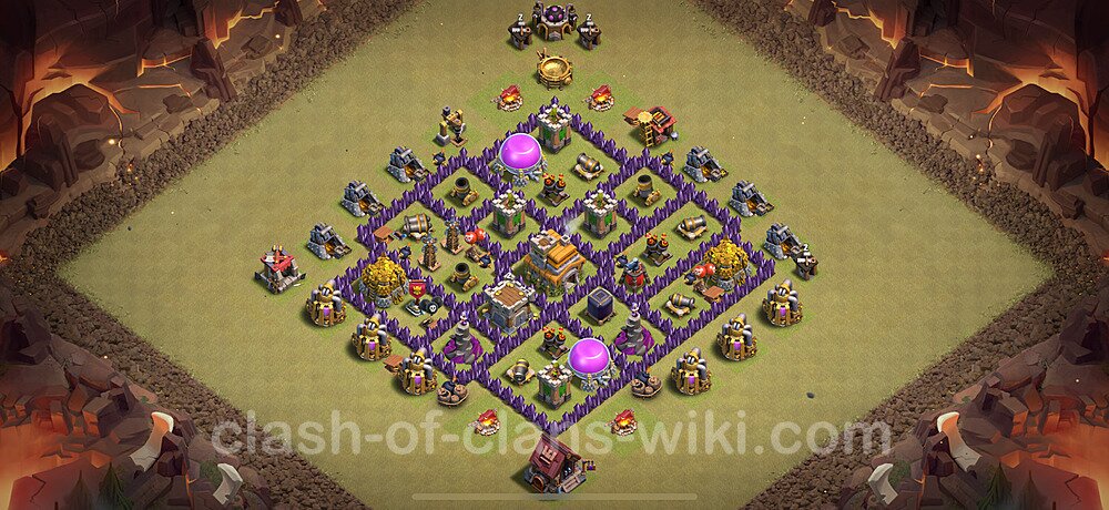 TH7 Anti 2 Stars War Base Plan with Link, Anti Everything, Copy Town Hall 7 CWL Design 2025, #1798