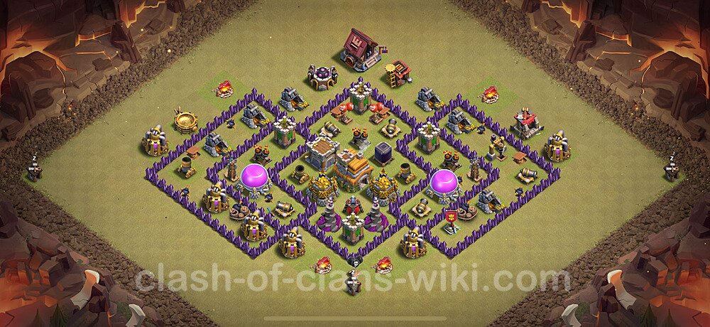 TH7 Max Levels War Base Plan with Link, Hybrid, Copy Town Hall 7 CWL Design 2025, #1800