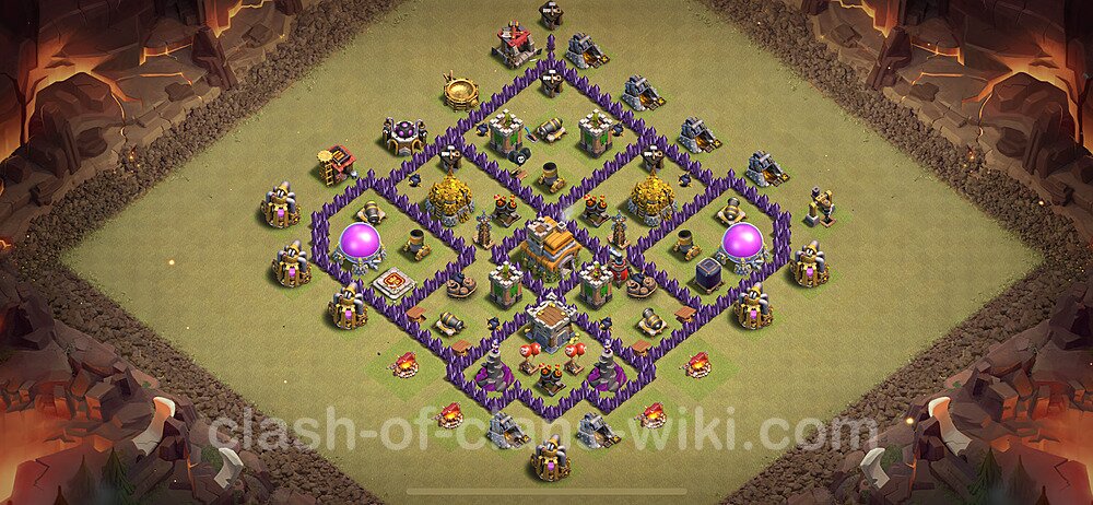 Die Maximal Clan War Base RH7 + Link, Hybrid 2024 - COC Rathaus Level 7 Kriegsbase (CK / CW), #1804