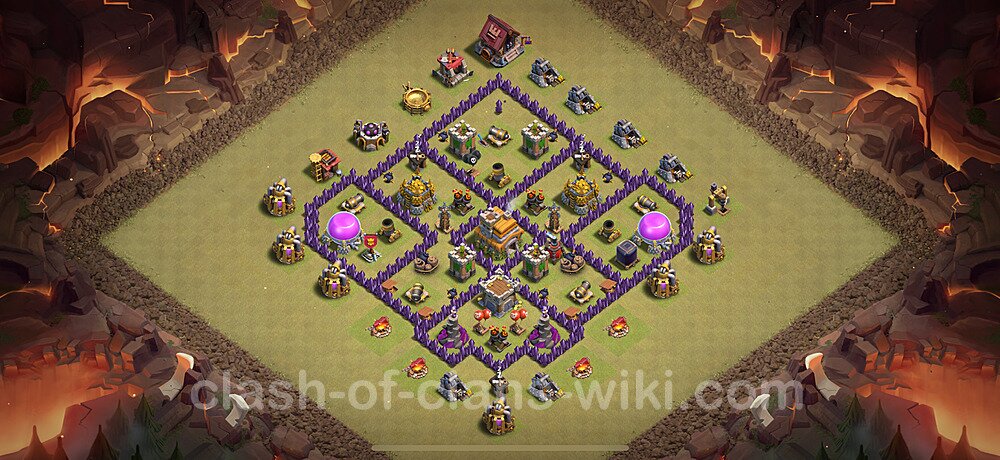 TH7 Max Levels War Base Plan with Link, Hybrid, Copy Town Hall 7 CWL Design, #1804
