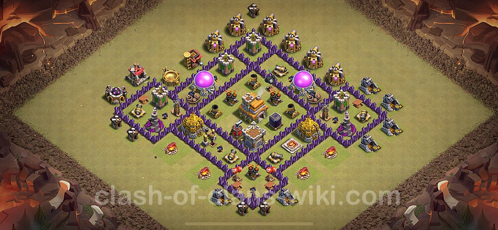 Die Clan War Base RH7 + Link, Anti Alles, Hybrid 2024 - COC Rathaus Level 7 Kriegsbase (CK / CW), #1805