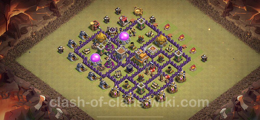 TH7 War Base Plan with Link, Anti Everything, Hybrid, Copy Town Hall 7 CWL Design 2024, #1811