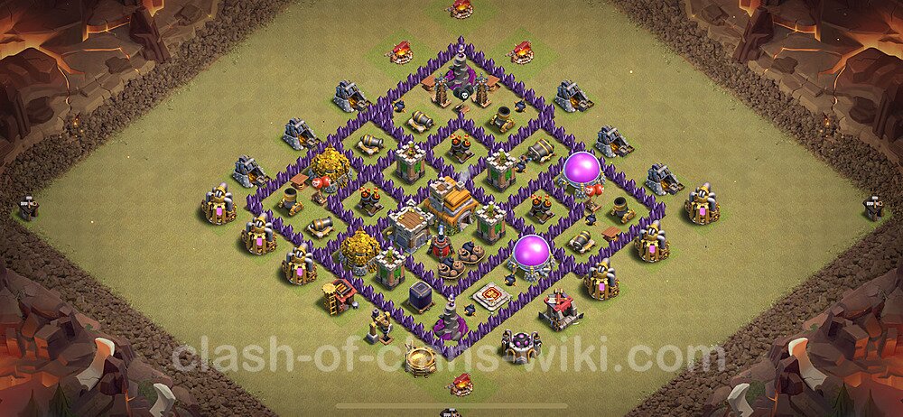 Die Clan War Base RH7 + Link, Anti Air / Dragon, Hybrid 2024 - COC Rathaus Level 7 Kriegsbase (CK / CW), #1851