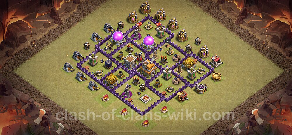 Die Maximal Clan War Base RH7 + Link, Anti Alles 2024 - COC Rathaus Level 7 Kriegsbase (CK / CW), #1898