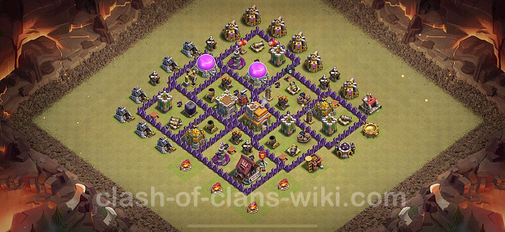 TH7 Max Levels War Base Plan with Link, Anti Everything, Copy Town Hall 7 CWL Design, #1898
