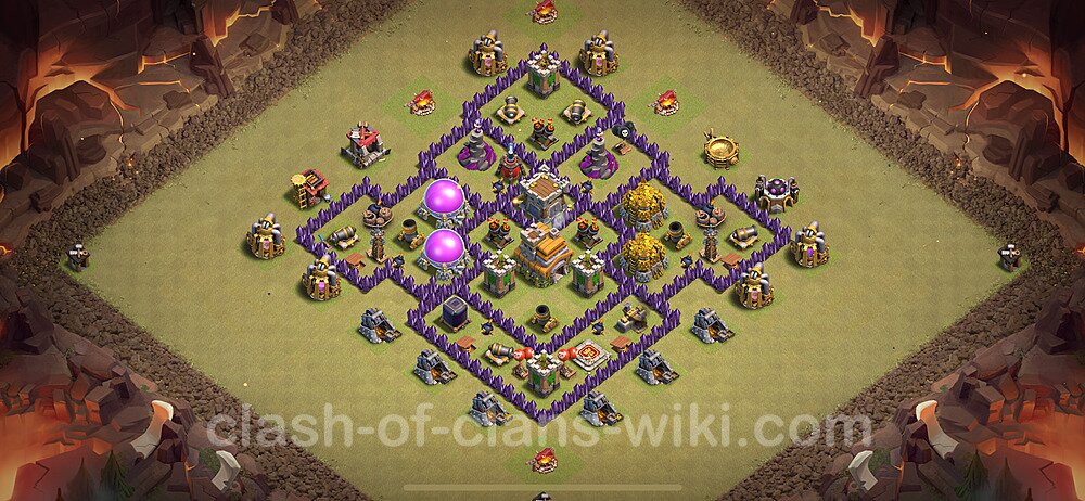 TH7 Anti 3 Stars War Base Plan with Link, Anti Everything, Copy Town Hall 7 CWL Design 2024, #1899