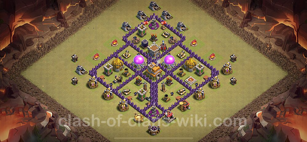 TH7 Anti 2 Stars War Base Plan with Link, Anti Everything, Copy Town Hall 7 CWL Design 2024, #1900