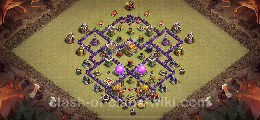 Die Anti 2 Sterne Clan War Base RH7 + Link, Anti Air / Dragon 2024 - COC Rathaus Level 7 Kriegsbase (CK / CW), #1910