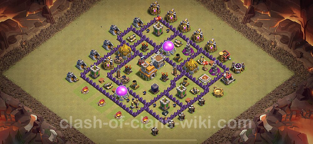 Die Maximal Clan War Base RH7 + Link, Anti Alles 2024 - COC Rathaus Level 7 Kriegsbase (CK / CW), #1940