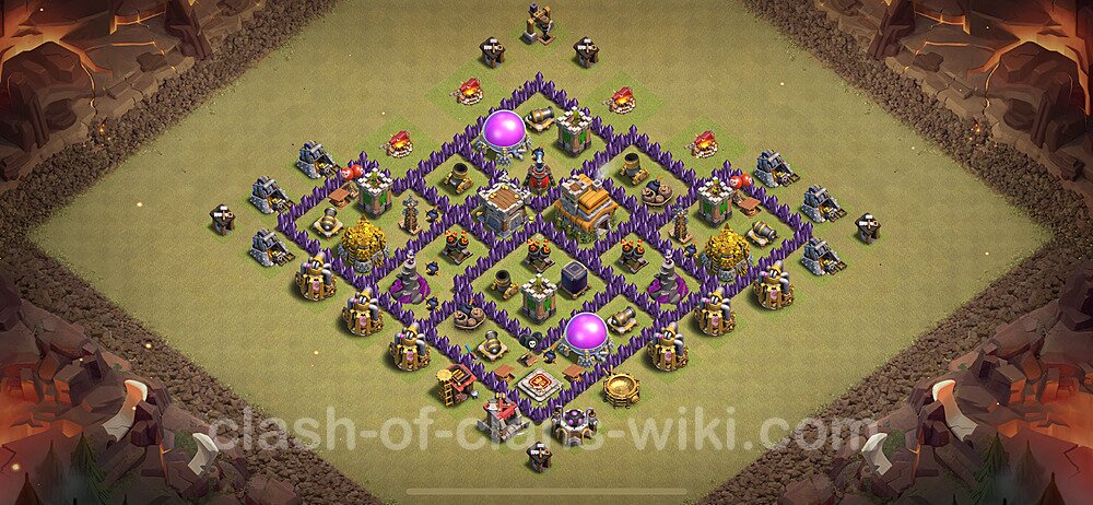 Die Anti 2 Sterne Clan War Base RH7 + Link, Hybrid 2024 - COC Rathaus Level 7 Kriegsbase (CK / CW), #1970