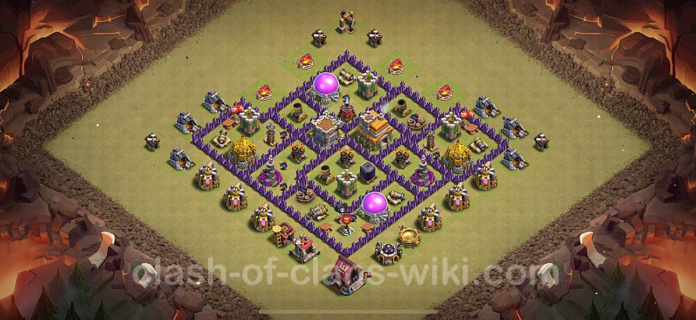 Die Anti 2 Sterne Clan War Base RH7 + Link, Hybrid 2024 - COC Rathaus Level 7 Kriegsbase (CK / CW), #1970