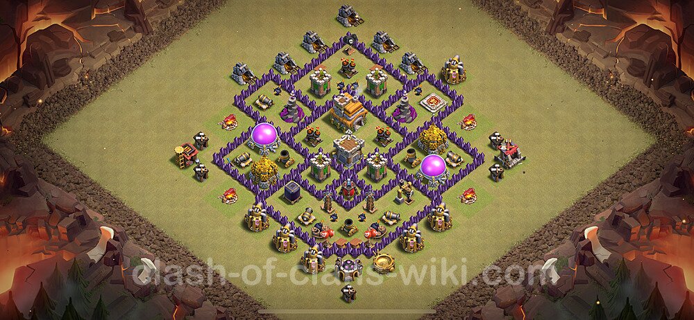 TH7 Anti 3 Stars War Base Plan with Link, Anti Everything, Copy Town Hall 7 CWL Design 2024, #1971