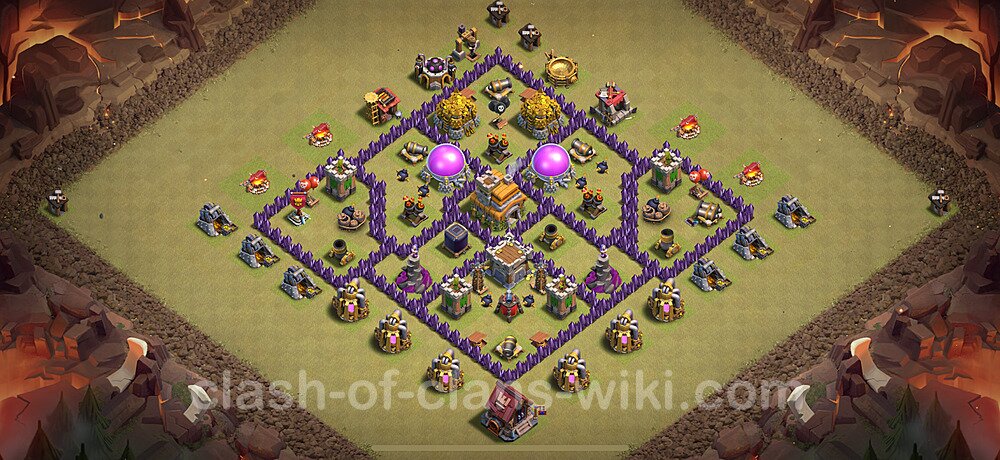 TH7 War Base Plan with Link, Anti Everything, Hybrid, Copy Town Hall 7 CWL Design 2025, #1973