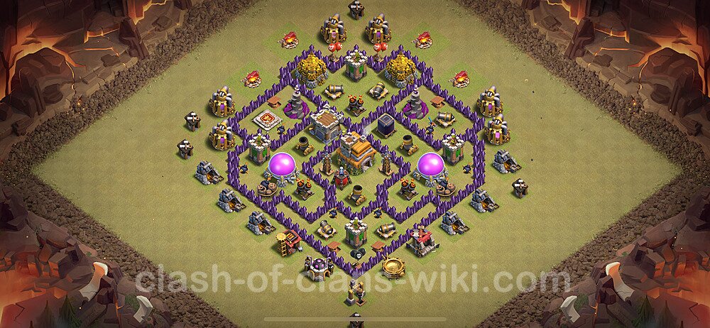 TH7 Anti 3 Stars War Base Plan with Link, Anti Everything, Copy Town Hall 7 CWL Design 2024, #1997