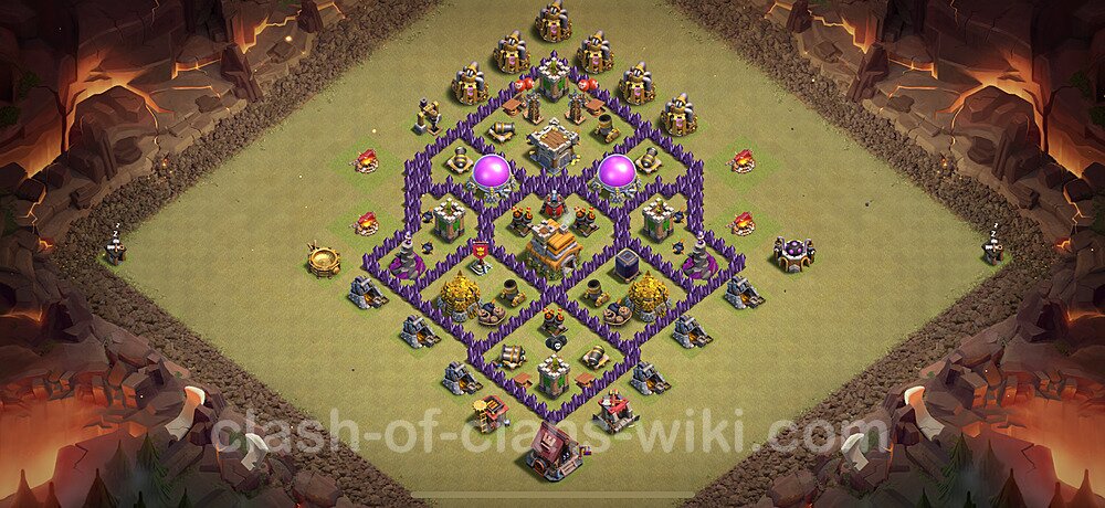 TH7 War Base Plan with Link, Anti Everything, Hybrid, Copy Town Hall 7 CWL Design 2025, #2003