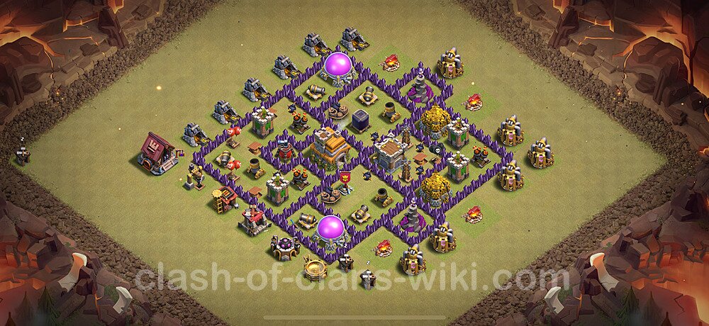 TH7 Anti 2 Stars War Base Plan with Link, Anti Everything, Copy Town Hall 7 CWL Design 2025, #2006