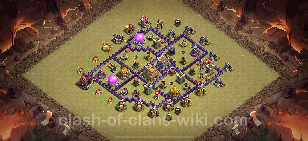 TH7 Max Levels War Base Plan with Link, Hybrid, Copy Town Hall 7 CWL Design 2025, #2018