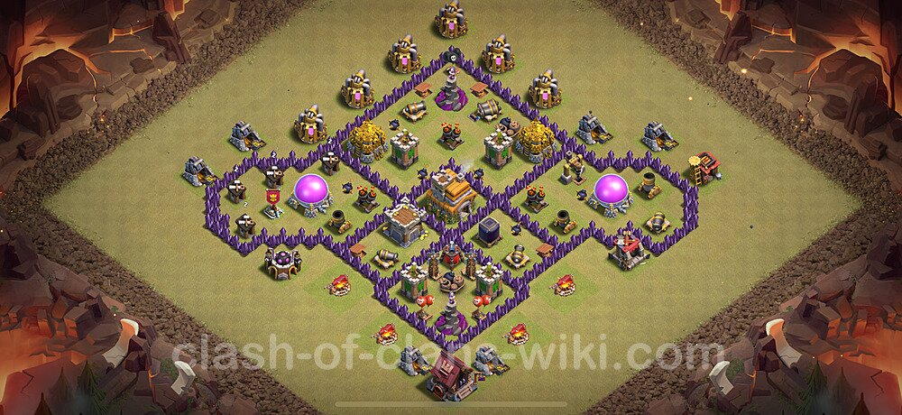 TH7 Max Levels War Base Plan with Link, Hybrid, Copy Town Hall 7 CWL Design 2025, #2021