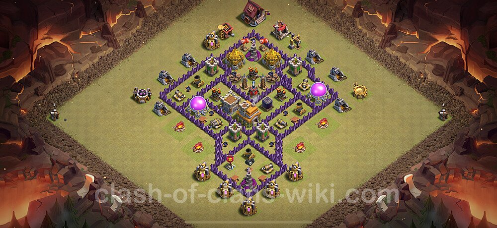 TH7 Max Levels War Base Plan with Link, Hybrid, Copy Town Hall 7 CWL Design 2025, #2024