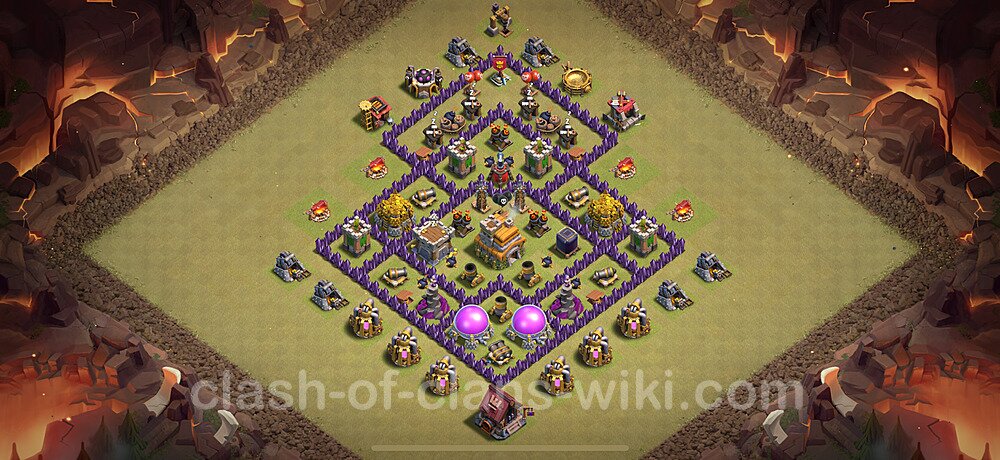 TH7 Max Levels War Base Plan with Link, Anti Everything, Copy Town Hall 7 CWL Design 2025, #2050