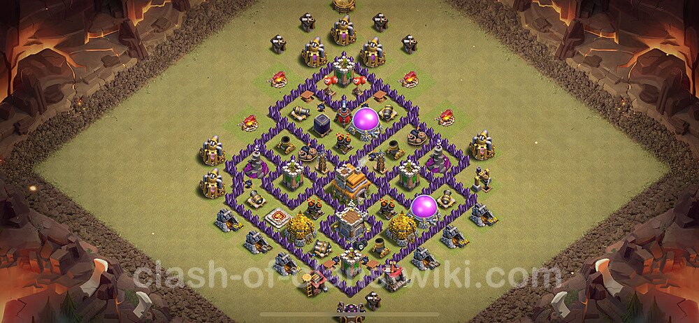 TH7 Max Levels War Base Plan with Link, Hybrid, Copy Town Hall 7 CWL Design 2024, #2051