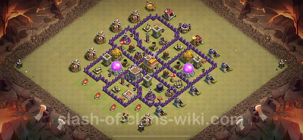 TH7 War Base Plan with Link, Anti Everything, Hybrid, Copy Town Hall 7 CWL Design 2024, #2070