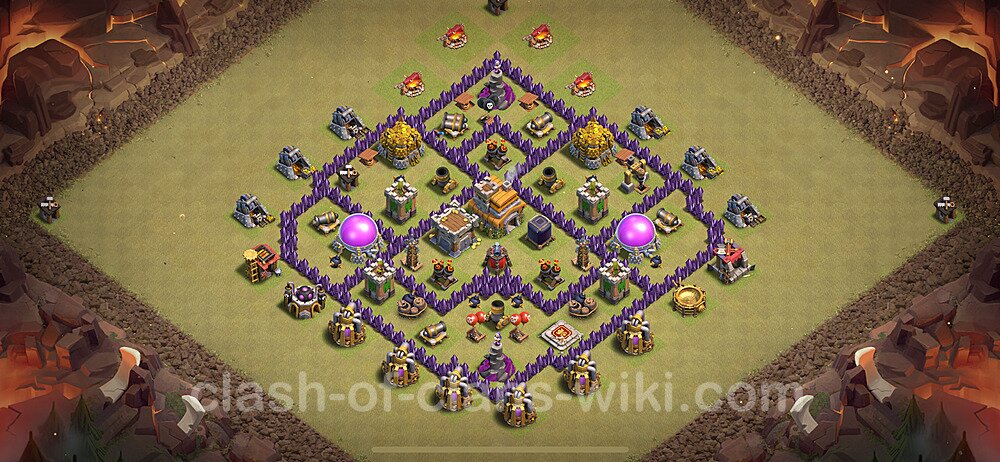 TH7 Anti 3 Stars War Base Plan with Link, Anti Everything, Copy Town Hall 7 CWL Design 2024, #2071