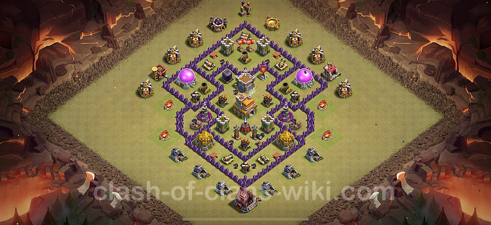 TH7 Max Levels War Base Plan with Link, Hybrid, Copy Town Hall 7 CWL Design 2025, #2081