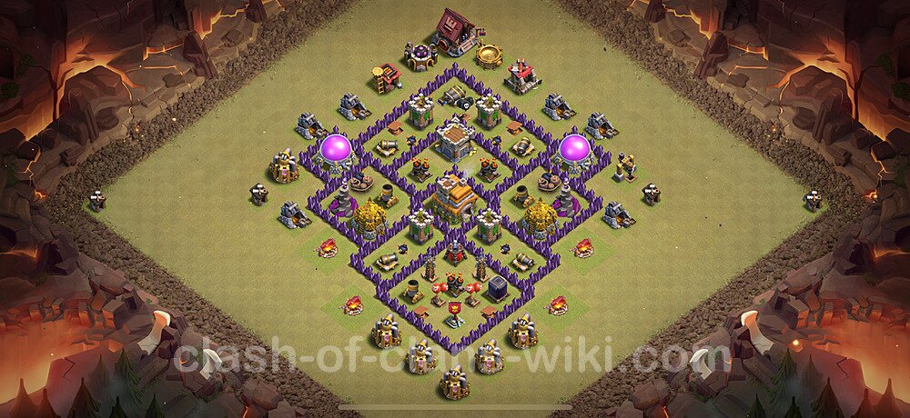 Municipio livello 7 Base di Guerra + Link, Anti Air / Dragon, Ibrido - Miglior Disposizione Villaggio COC 2024 TH7, #2083