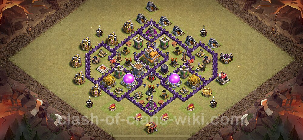 TH7 Anti 3 Stars War Base Plan with Link, Anti Everything, Copy Town Hall 7 CWL Design 2024, #2118