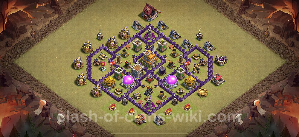 TH7 Anti 3 Stars War Base Plan with Link, Anti Everything, Copy Town Hall 7 CWL Design 2024, #2118