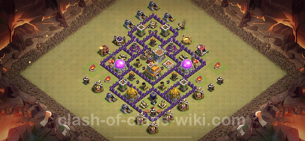 TH7 Anti 2 Stars War Base Plan with Link, Anti Everything, Copy Town Hall 7 CWL Design 2024, #2126