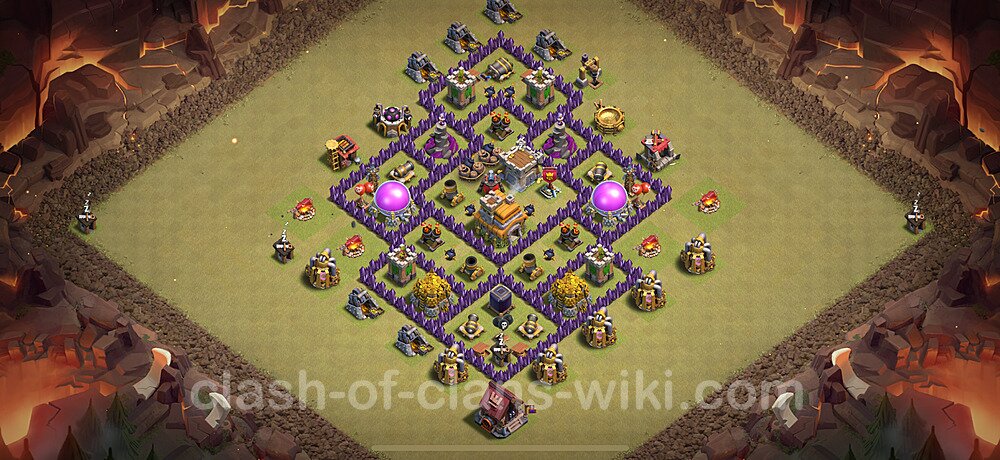TH7 Anti 2 Stars War Base Plan with Link, Anti Everything, Copy Town Hall 7 CWL Design 2025, #2126