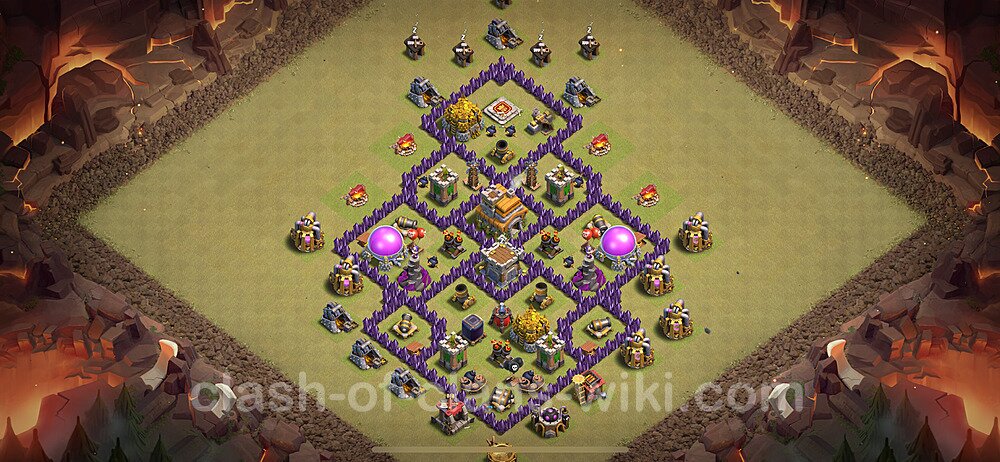 TH7 War Base Plan with Link, Anti Everything, Hybrid, Copy Town Hall 7 CWL Design 2024, #2127