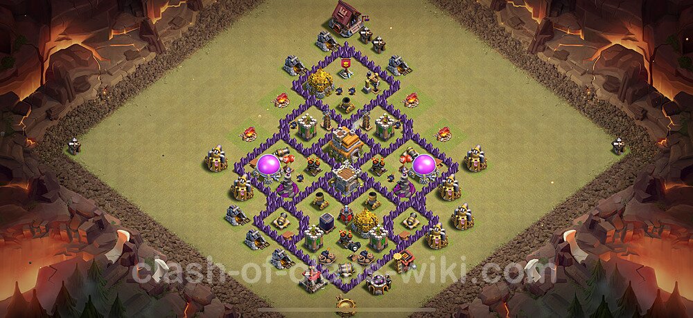 TH7 War Base Plan with Link, Anti Everything, Hybrid, Copy Town Hall 7 CWL Design 2025, #2127