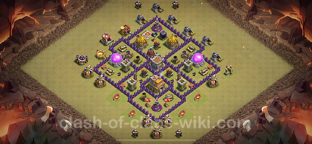 TH7 Anti 2 Stars War Base Plan with Link, Anti Everything, Copy Town Hall 7 CWL Design 2024, #2138