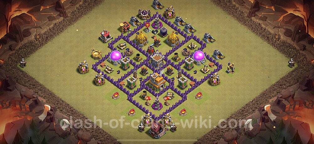 TH7 Anti 2 Stars War Base Plan with Link, Anti Everything, Copy Town Hall 7 CWL Design 2025, #2138