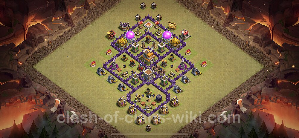 TH7 Max Levels War Base Plan with Link, Hybrid, Copy Town Hall 7 CWL Design 2024, #2140