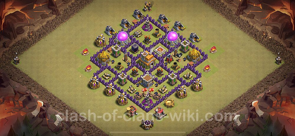 TH7 Anti 2 Stars War Base Plan with Link, Anti Everything, Copy Town Hall 7 CWL Design 2024, #2141