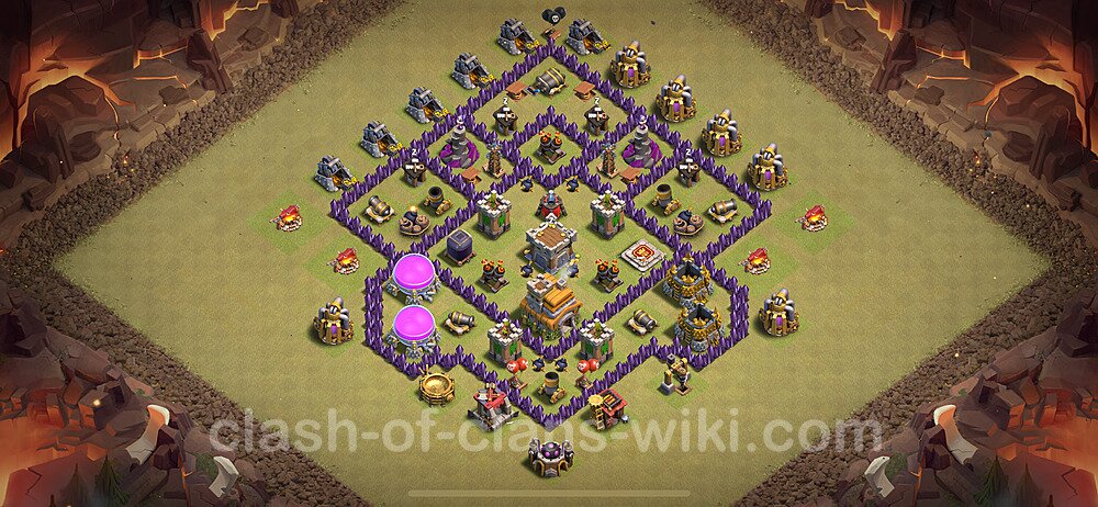 TH7 War Base Plan with Link, Anti Everything, Hybrid, Copy Town Hall 7 CWL Design 2024, #2173