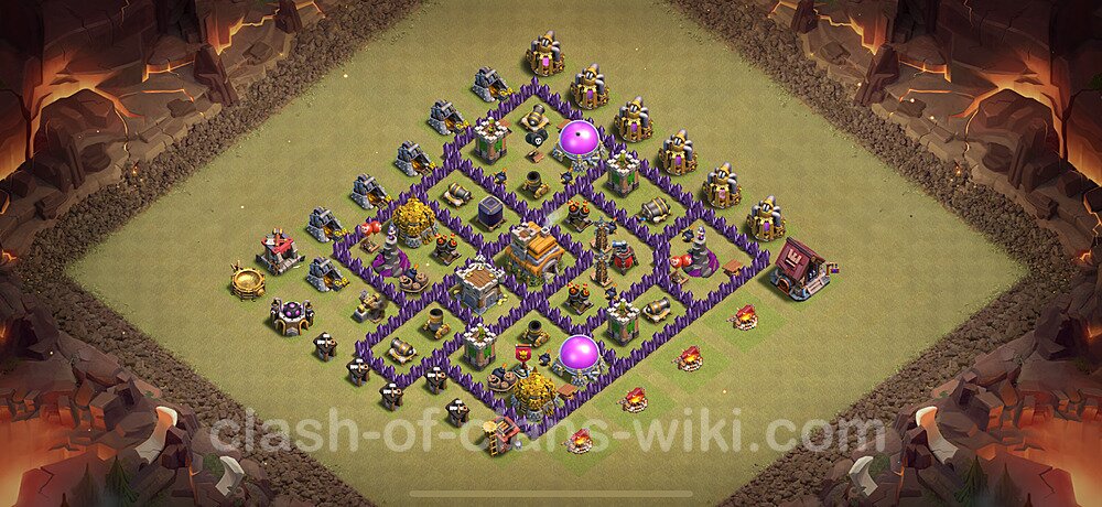 TH7 Max Levels War Base Plan with Link, Hybrid, Copy Town Hall 7 CWL Design 2025, #2406