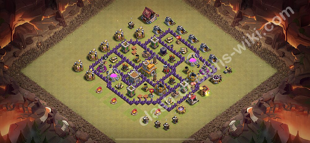 TH7 War Base Plan with Link, Anti 3 Stars, Copy Town Hall 7 CWL Design 2026, #2409