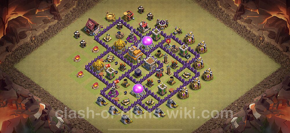 Die Maximal Clan War Base RH7 + Link, Hybrid 2025 - COC Rathaus Level 7 Kriegsbase (CK / CW), #2410