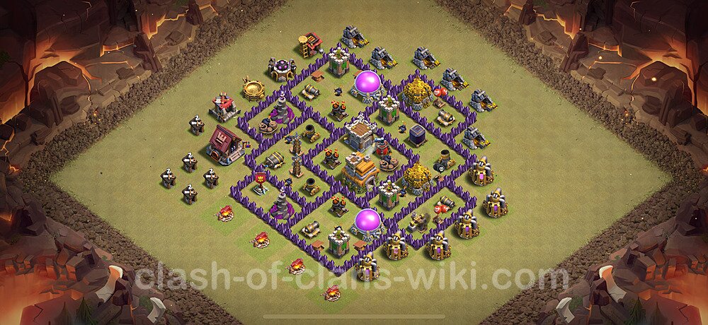 TH7 War Base Plan with Link, Anti Everything, Copy Town Hall 7 CWL Design 2025, #2413