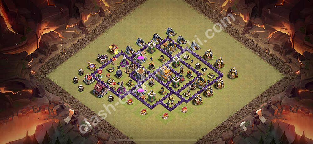 Die Maximal Clan War Base RH7 + Link, Hybrid 2026 - COC Rathaus Level 7 Kriegsbase (CK / CW), #2425