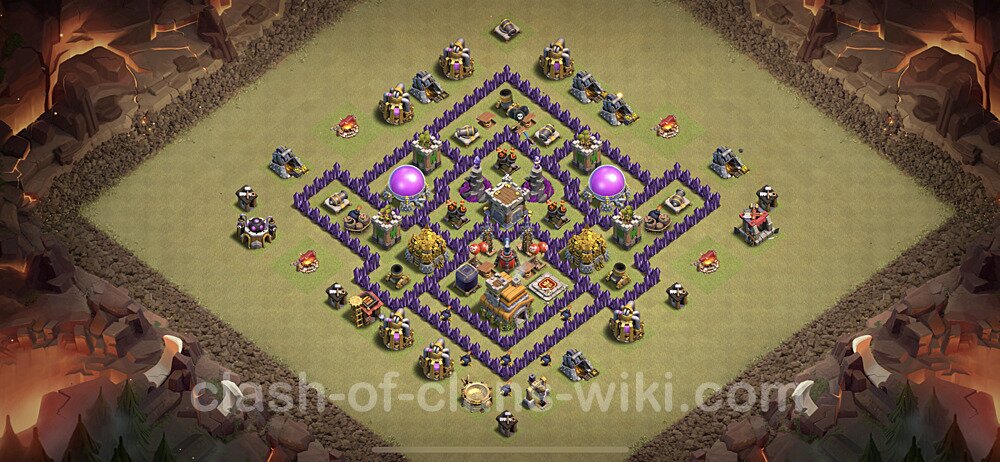 TH7 Max Levels War Base Plan with Link, Hybrid, Copy Town Hall 7 CWL Design, #31