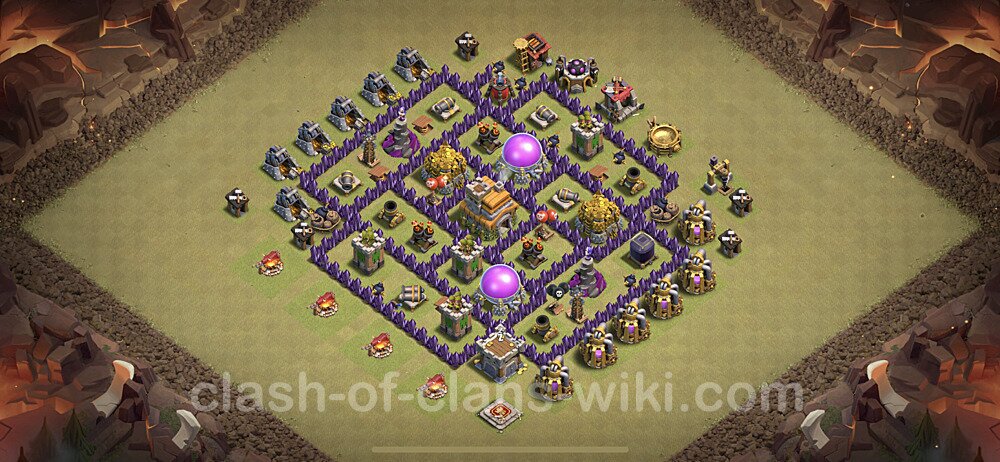 Die Anti 2 Sterne Clan War Base RH7 + Link, Hybrid - COC Rathaus Level 7 Kriegsbase (CK / CW), #45