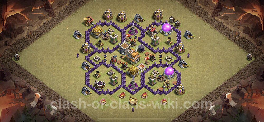 Die Anti 2 Sterne Clan War Base RH7 + Link, Anti Air / Dragon - COC Rathaus Level 7 Kriegsbase (CK / CW), #58