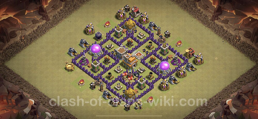 TH7 Anti 2 Stars War Base Plan with Link, Copy Town Hall 7 Design 2020, #6